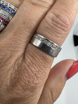 Chunky Wide 6.8mm Platinum Diamond Full Eternity Band / Ring 950 Size O (2007)