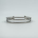 Vintage Sterling Silver Chunky Oval Trilogy Torque Bangle / Bracelet 925 29g