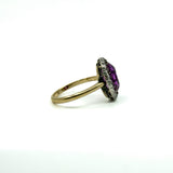Antique / Art Deco 14ct Gold Pink Sapphire & Rose Cut Diamond Ring 585 Size O