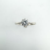 Vintage 0.25ct CZ Solitaire Ring in Sterling Silver Size L - M