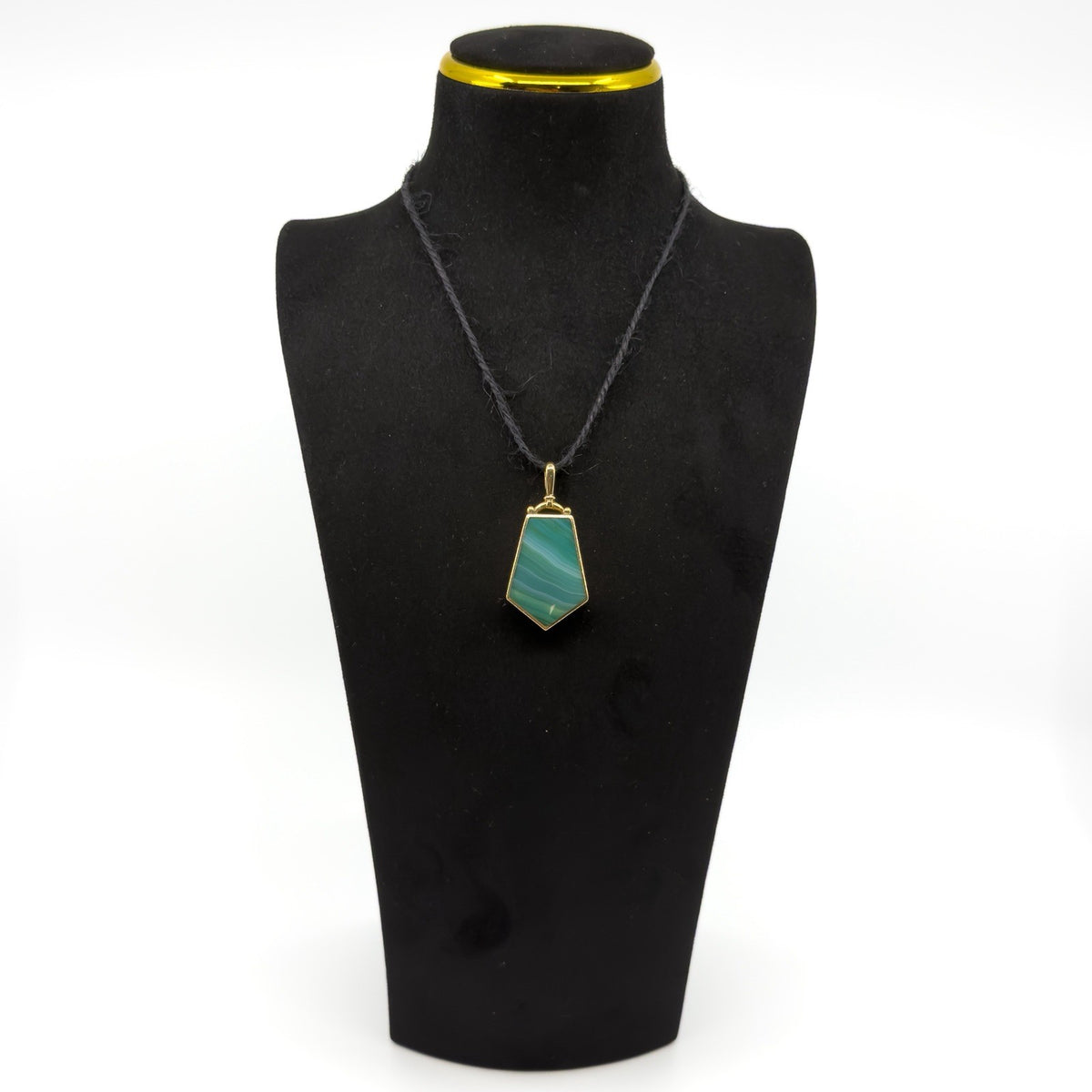 Large Chunky Vintage 9ct Gold Double Sided Green & Orange Agate Fob Pendant 375