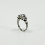 Chunky 9ct White Gold 2.30ct CZ Trilogy Engagment Ring 375 Size J