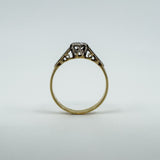 Vintage 18ct Gold & Platinum 0.20ct Diamond Solitaire Ring 750 Size N