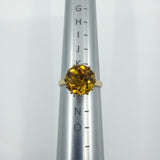 Vintage 9ct Gold 4.40ct Citrine Solitaire Cocktail Ring 375 Size K - L Birm 1992
