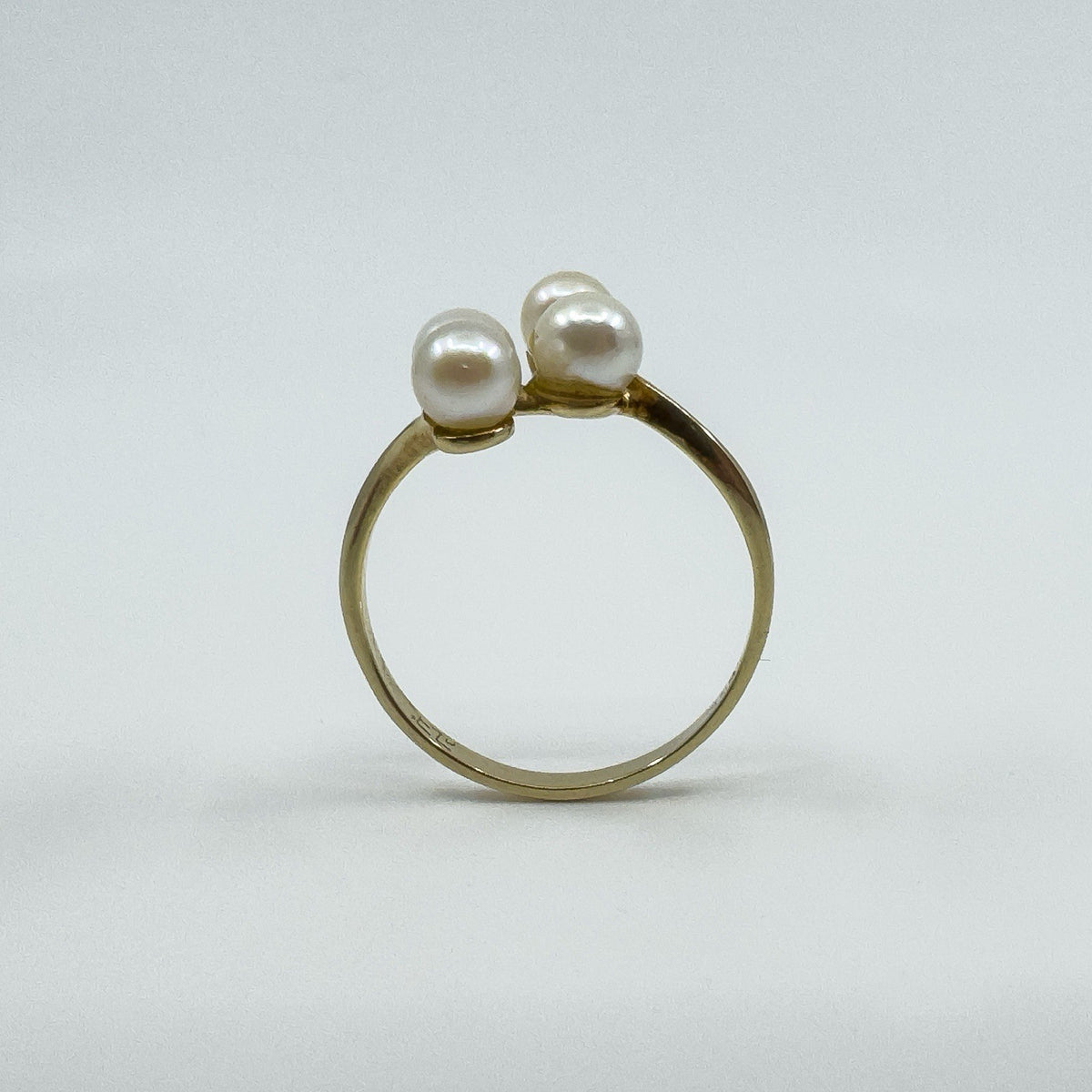 Vintage 9ct Gold 4x Pearl Ring 375 Size P