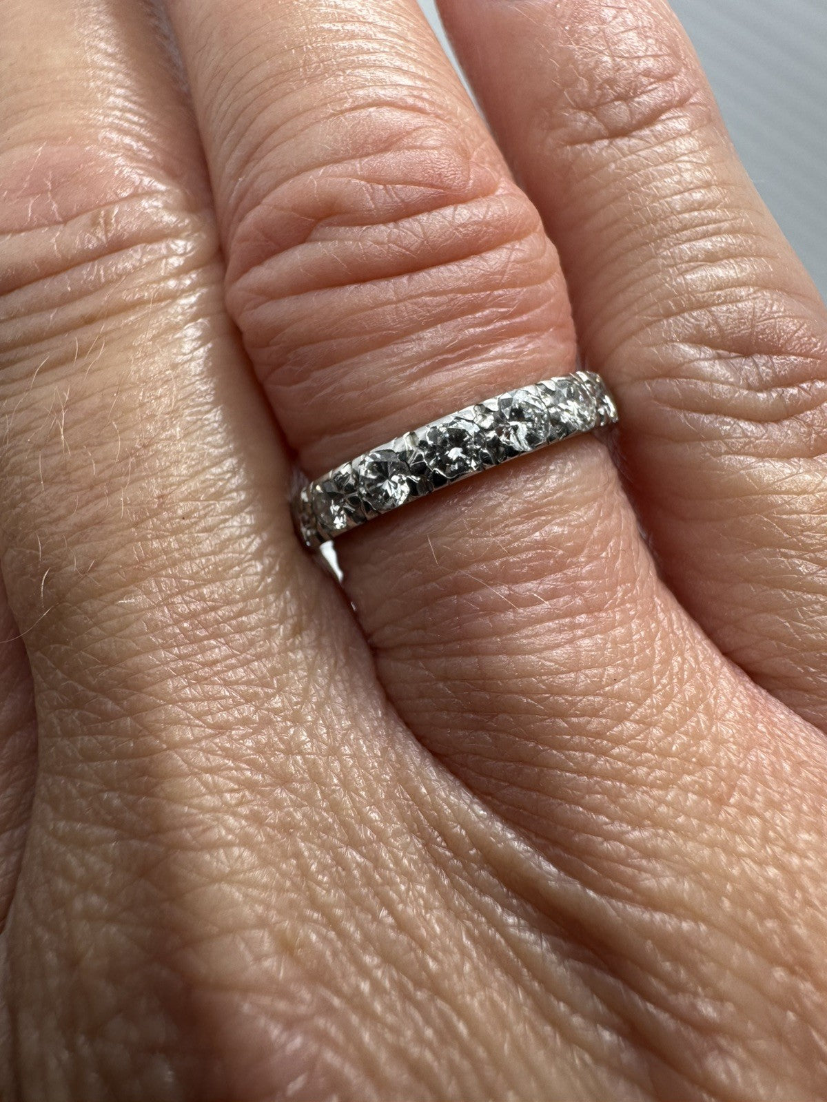 Vintage Platinum 2ct Diamond Full Eternity Band / Ring 950 Size K