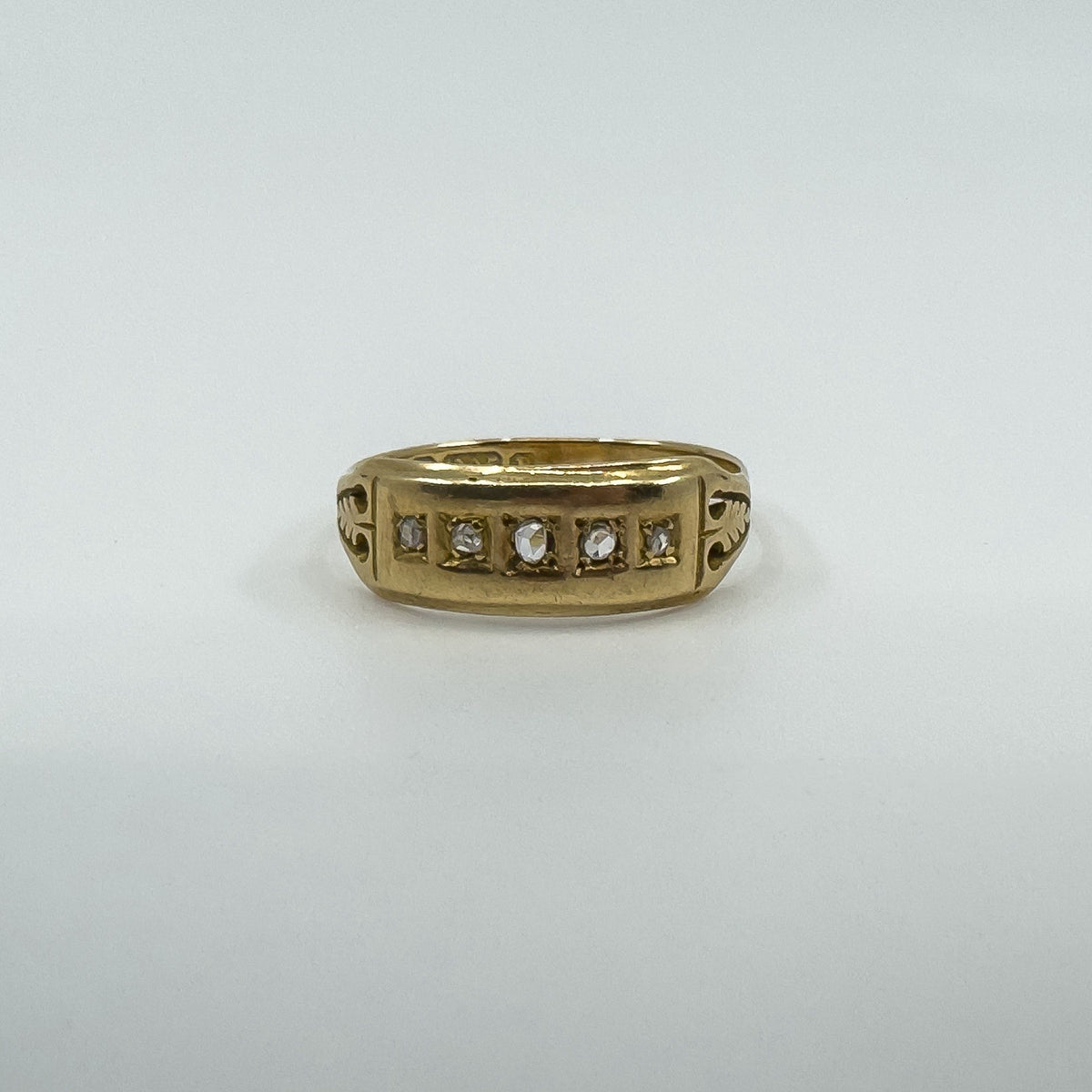 Rare Antique 15ct Gold Rose Cut Diamond Ring 625 Size O (Chester 1885)