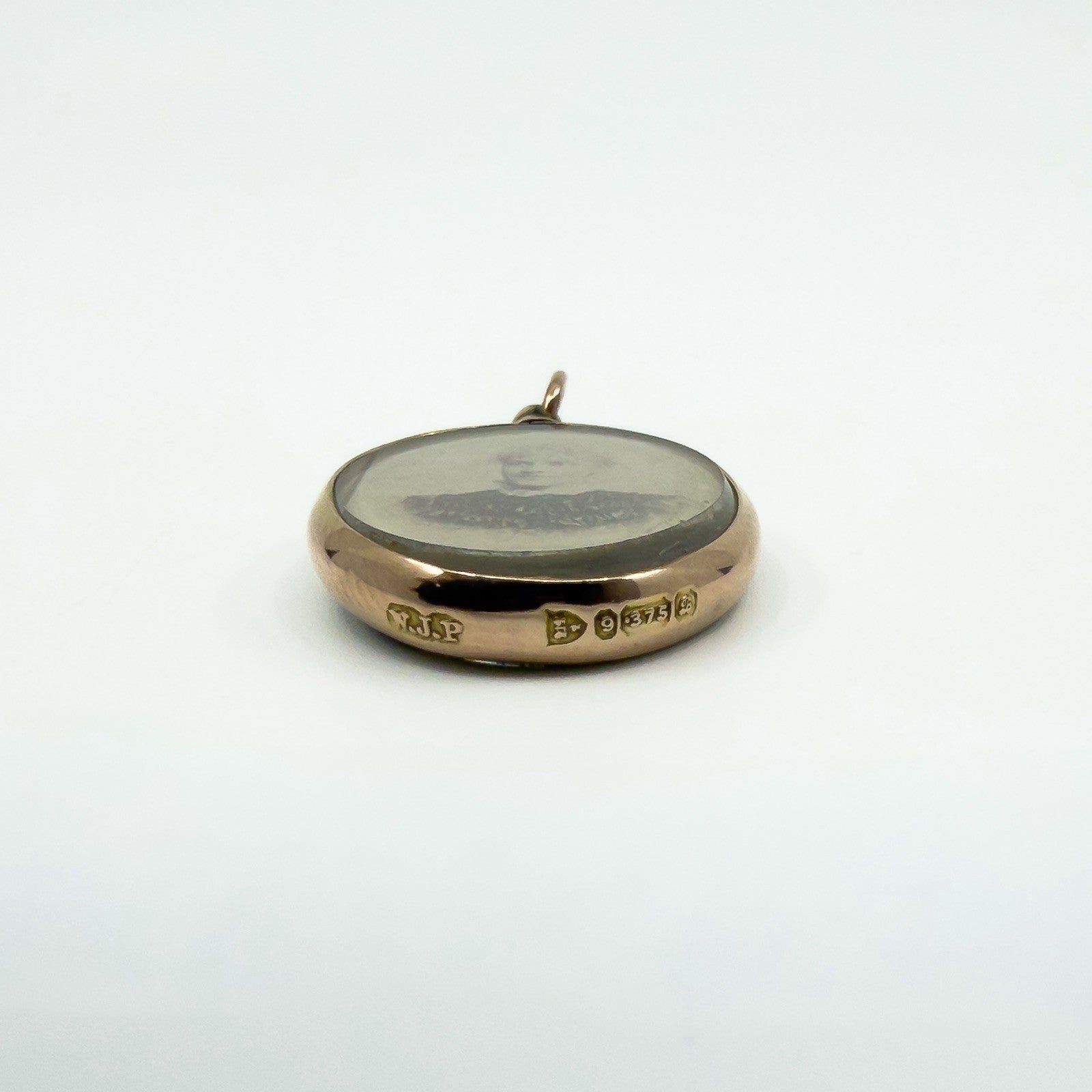 Antique 9ct Rose Gold Double Sided Glass Photo Locket 375 Chester 1902