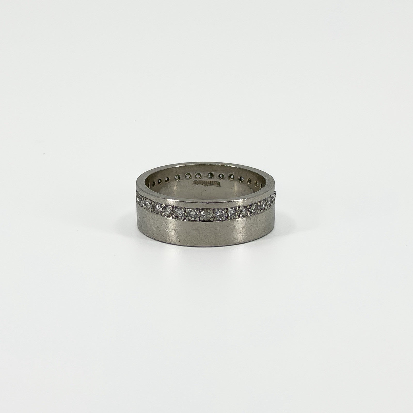 Chunky Wide 6.8mm Platinum Diamond Full Eternity Band / Ring 950 Size O (2007)