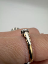 Vintage 18ct Gold & Platinum 0.20ct Diamond Solitaire Ring 750 Size N