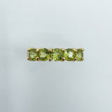 Vintage 9ct Yellow Gold 5x Stone 0.85ct Peridot Ring / Band 375 Size N Birm 2005