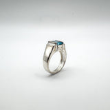 1.5ct Blue Topaz Solitaire Ring Sterling Silver 925 Size K Engagement Stacking