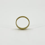 Vintage 18ct Gold Floral Leaf Engraved Full Band / Ring 750 Size N - O (1967)
