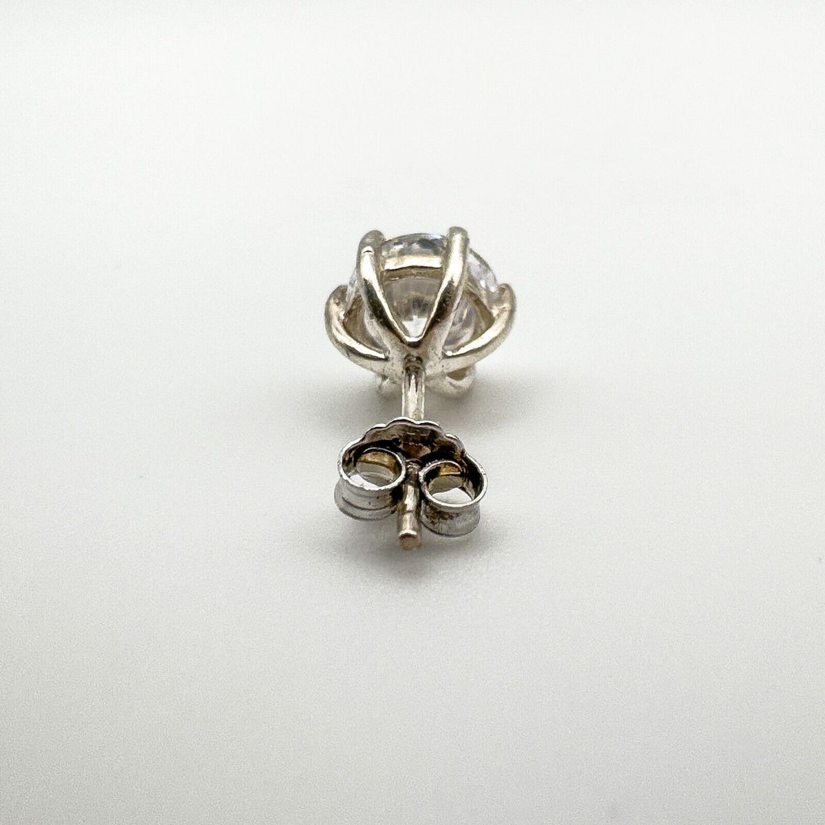 1ct CZ Solitaire Single Stud Earring in Sterling Silver 925