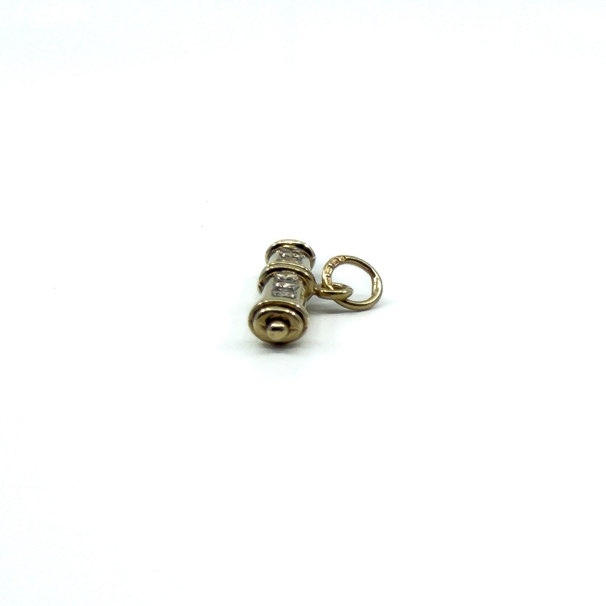 Vintage 9ct Gold Diamond T-Bar Pendant / Charm 375