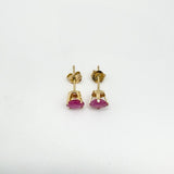 14ct Gold 1ct Ruby Solitaire Stud Earrings