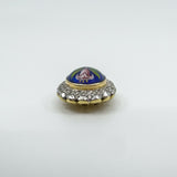 Vintage 18ct Gold Blue Enamel & Diamond Pendant