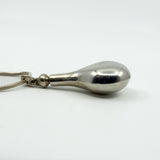 Vintage Sterling Silver Tear Drop Perfume Poison Bottle Pendant & 16" Chain 925