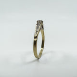 Vintage 9ct Gold 0.20ct Diamond Solitaire Ring 375 Size M Engagement 1989