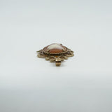 Vintage 9ct Gold Oval Carved Shell Cameo Pendant 375