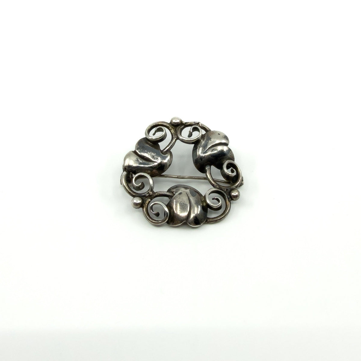 Vintage Sterling Silver Floral Brooch 925