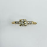 Vintage 14ct Gold 0.25ct Diamond Solitaire Ring 585 Size M 1/2