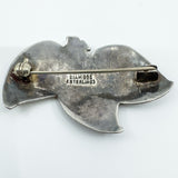 Vintage Siam Blue Enamel Brooch in Sterling Silver 925