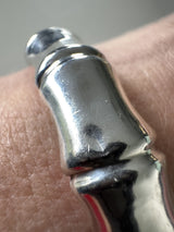 Chunky Vintage Sterling Silver Bamboo Bangle / Bracelet 925 (Birm 1976)