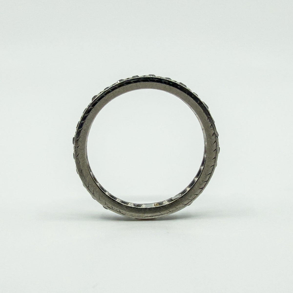 Antique Platinum Old Cut Diamond Full Eternity Band / Ring Size L - M