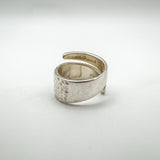 Modernist Snake Ring / Half Hammered Crossover Band in Sterling Silver Size L