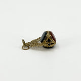 Vintage 9ct Gold Spinning Bloodstone Black Onyx & Carnelian Fob Pendant 375