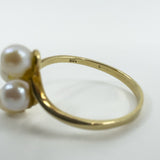 Vintage 9ct Gold 4x Pearl Ring 375 Size P