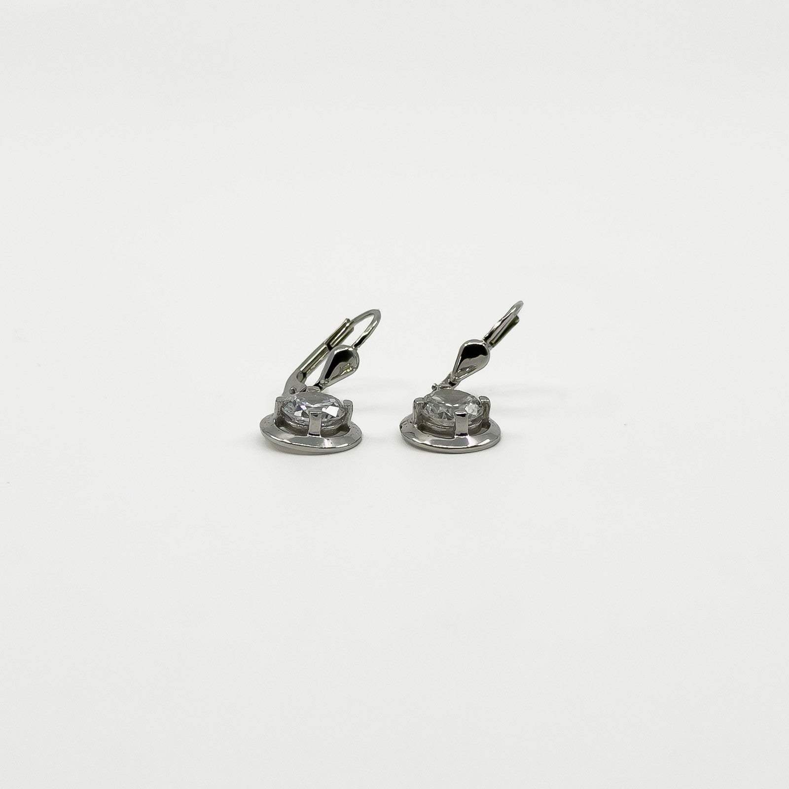 9ct White Gold 2ct CZ Leverback Drop Earrings 375