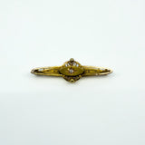 Antique / Victorian Etruscan Revival 15ct Gold Old Cut Diamond Brooch 585