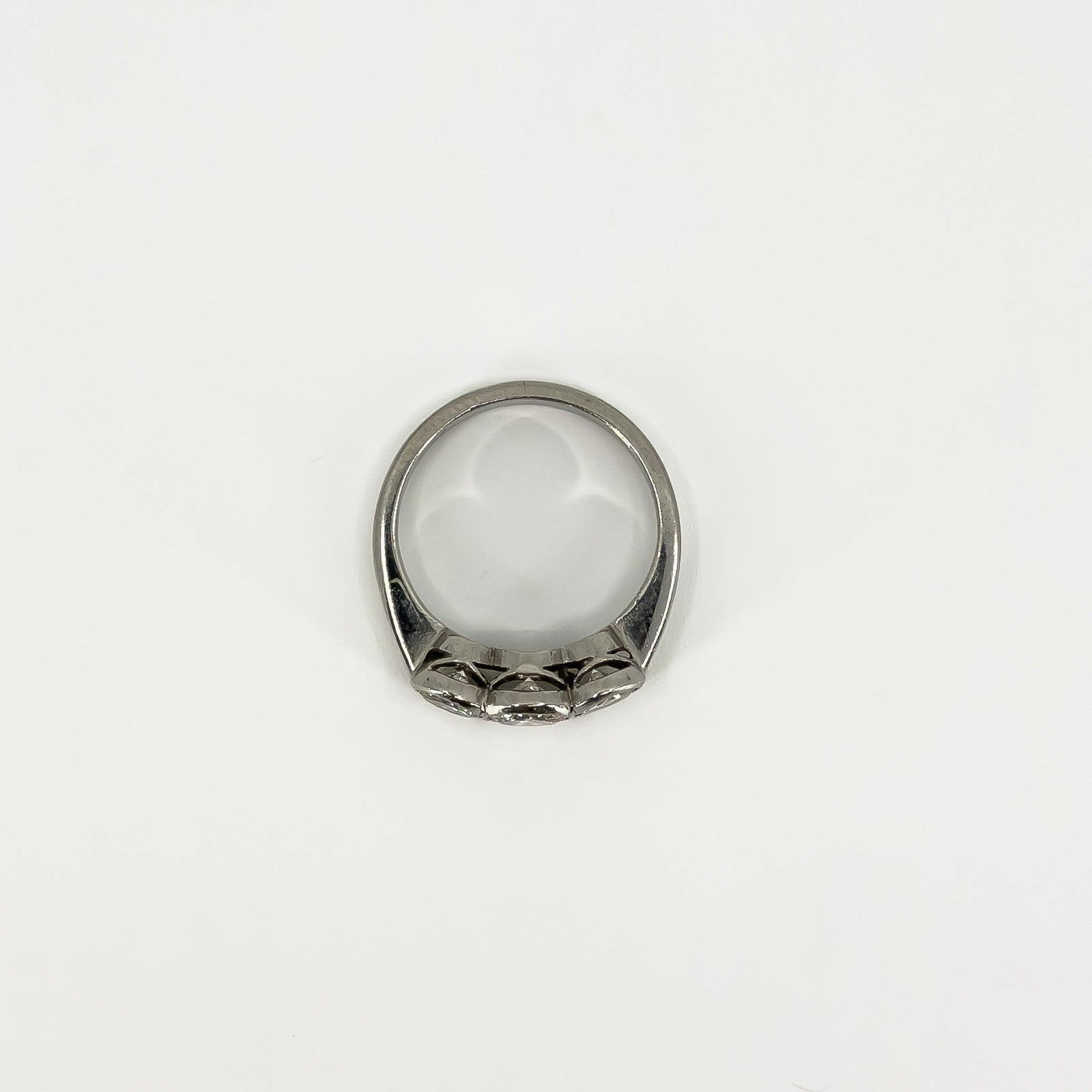 Vintage Platinum 1.60ct Diamond Trilogy Ring 950 Size L