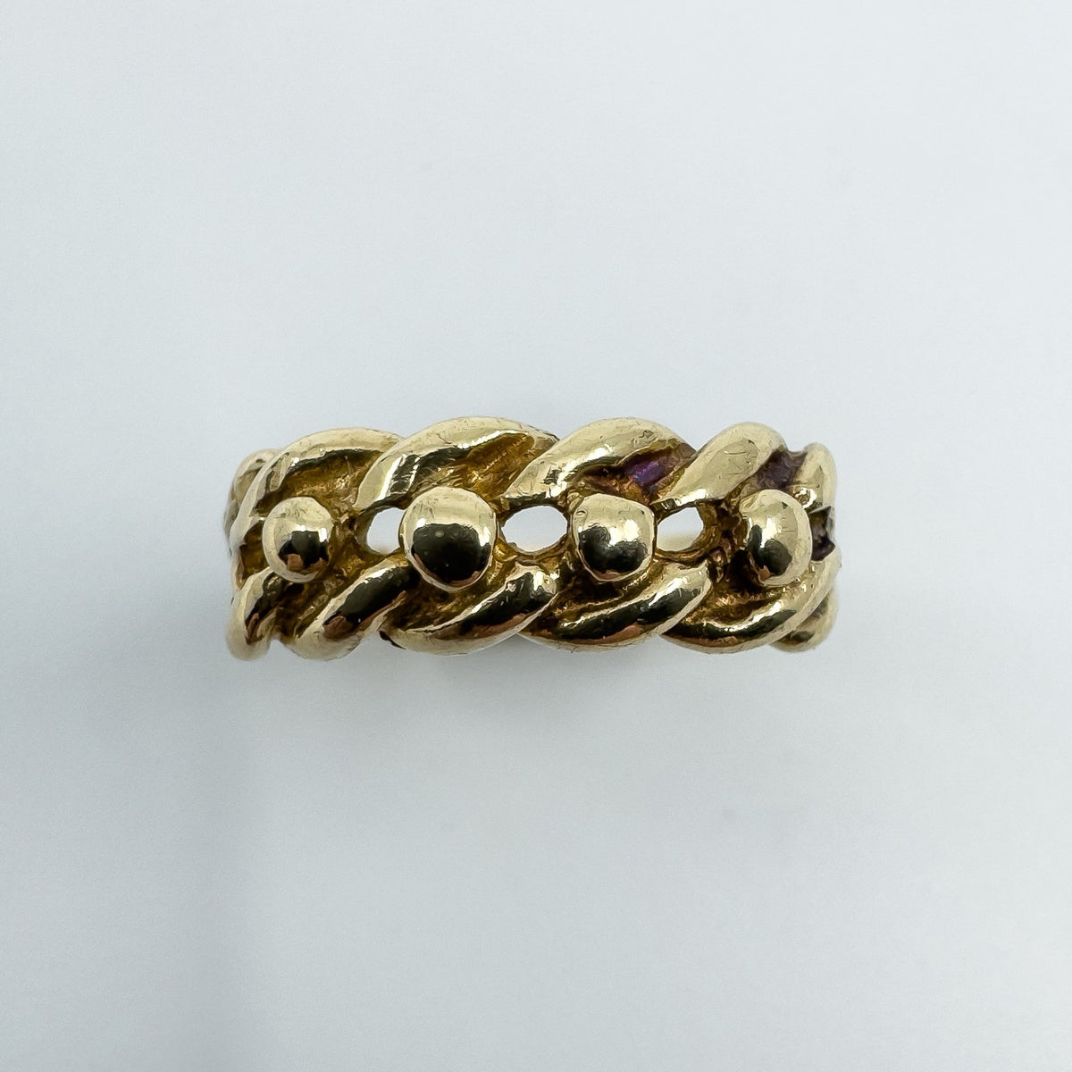 Vintage 9ct Gold Single Row Keeper Ring 375 Size L (London 1979)