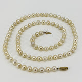 14ct Gold 6.1mm White Cultured Pearl 24.5” Long Necklace 585