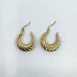 Vintage 9ct Gold Small Chunky Twisted Hoop Earrings