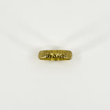 Vintage 18ct Gold Floral Leaf Engraved Full Band / Ring 750 Size N - O (1967)