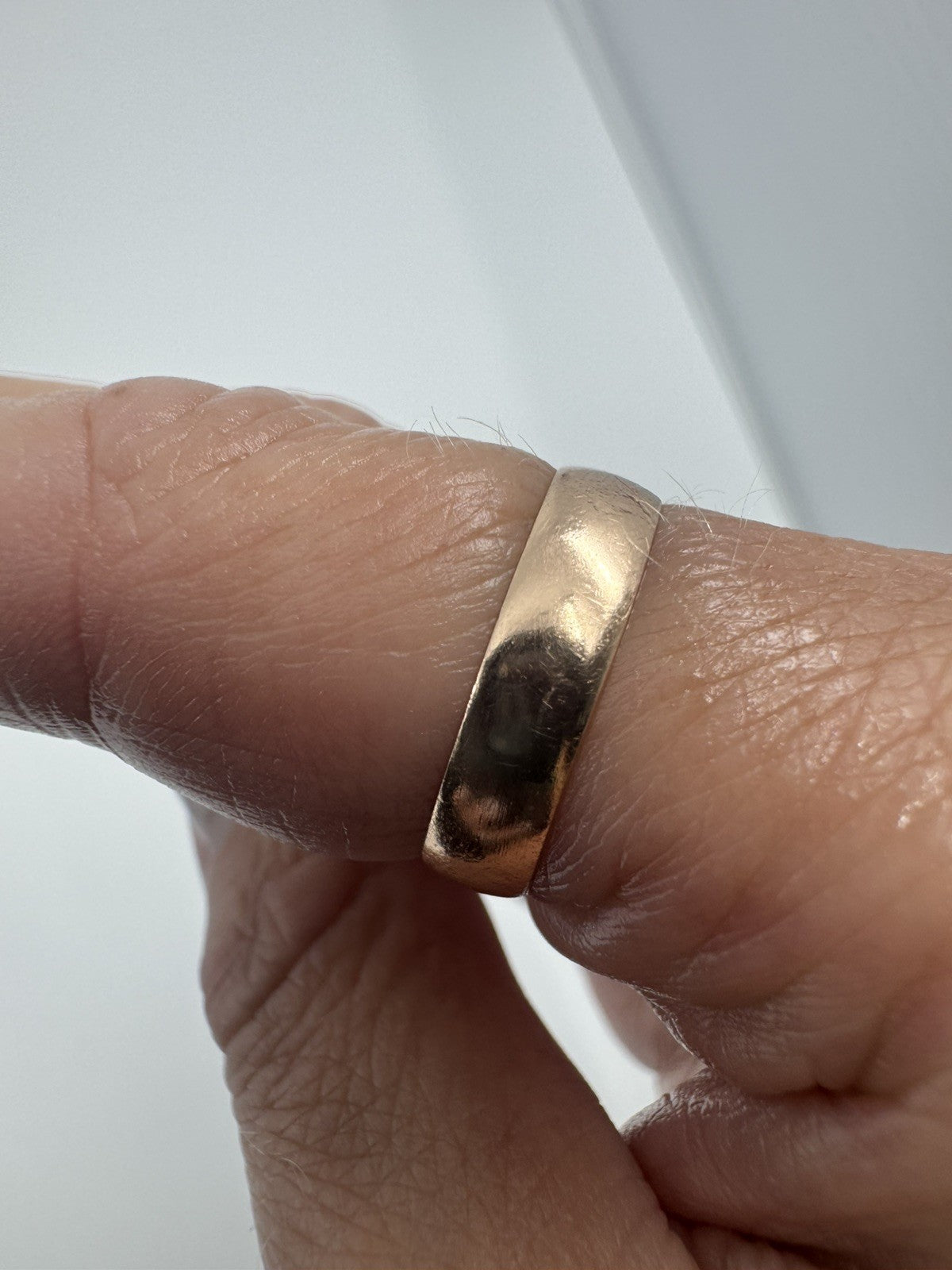 Antique Edwardian 9ct Rose Gold Full Band / Ring 375 Size O - P(Birm 1906)
