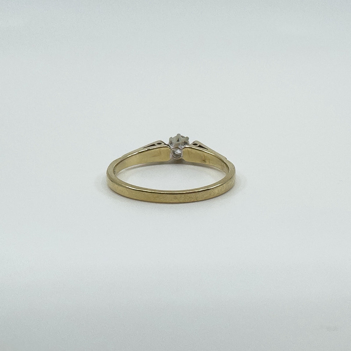 Vintage 9ct Gold 0.20ct Diamond Solitaire Ring 375 Size M Engagement 1989