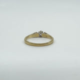 Vintage 9ct Gold 0.20ct Diamond Solitaire Ring 375 Size M Engagement 1989