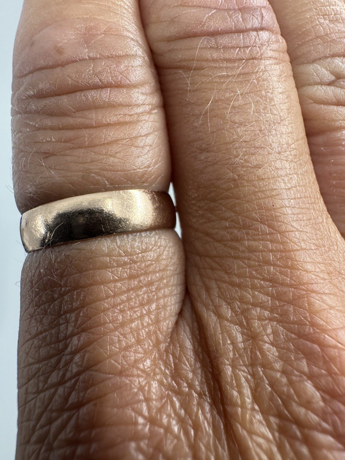 Antique Edwardian 9ct Rose Gold Full Band / Ring 375 Size O - P(Birm 1906)