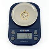 Vintage 9ct Rose Gold Engraved Pentagram / Pentacle Pendant 375 (Birm 1973)