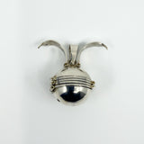 Vintage Sterling Silver Chunky Orb Photo Locket 925