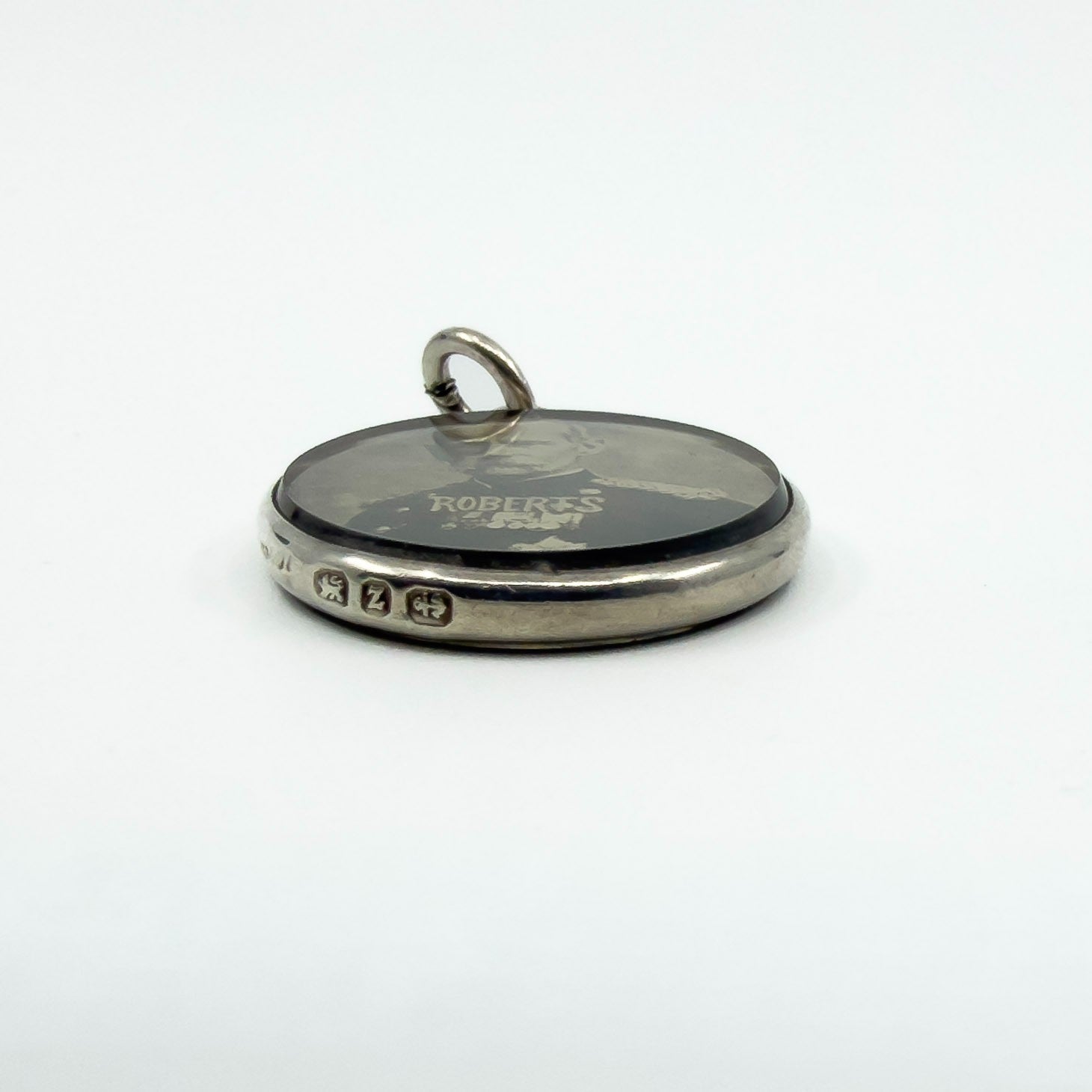 Small Antique Sterling Silver Double Sided Glass Photo Locket 925 (Birm 1899)