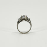Chunky 9ct White Gold 2.30ct CZ Trilogy Engagment Ring 375 Size J