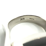 Chunky Sterling Silver Reversible Black Onyx & MOP Guess Ring Size L - M 925