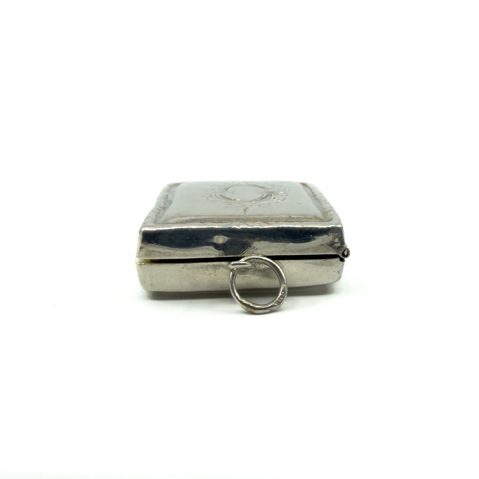 Chunky Vintage Sterling Silver Engraved Initail O Secret Locket Photo Book 925