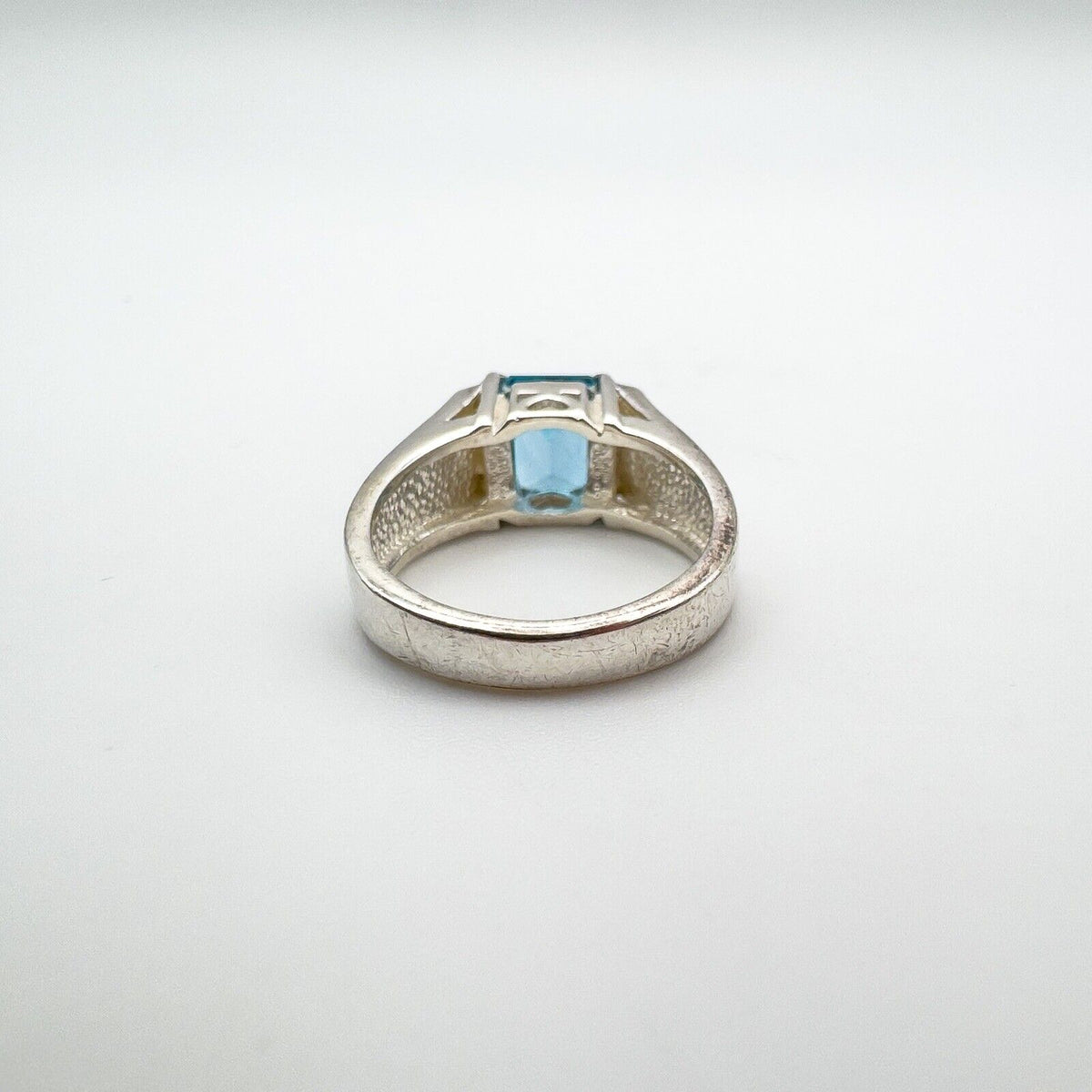 1.5ct Blue Topaz Solitaire Ring Sterling Silver 925 Size K Engagement Stacking